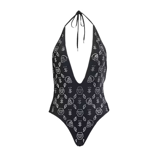 Crystal One Piece Swimsuit in Black