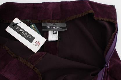 Elegant Purple Wool Blend Three Piece Suit Set