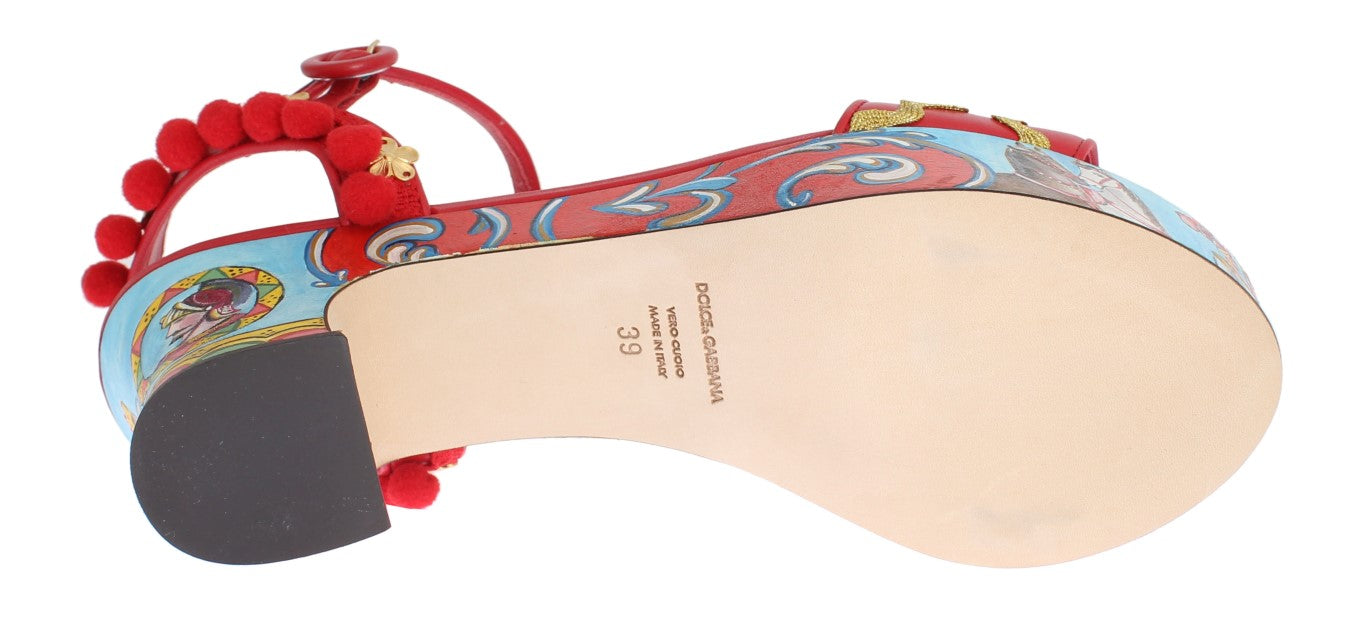 DOLCE & GABBANA Multicolor Handpainted Carretto Platform Heel