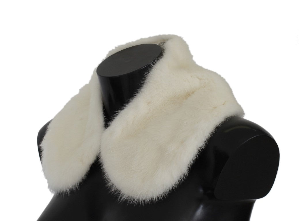 White Mink Fur Shoulder Collar Scarf
