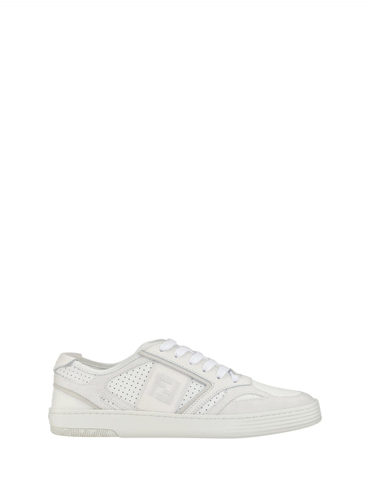 White Calf Leather Low Top Sneakers