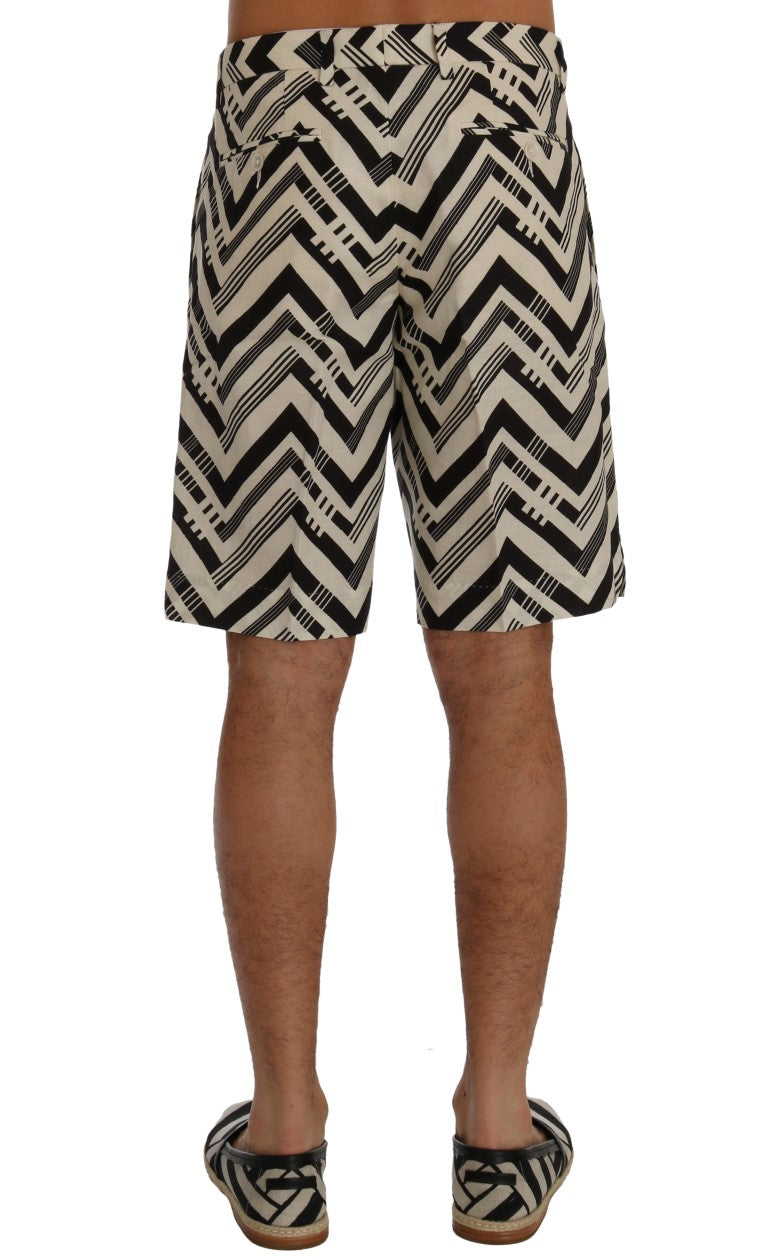 Striped Casual Knee-High Shorts