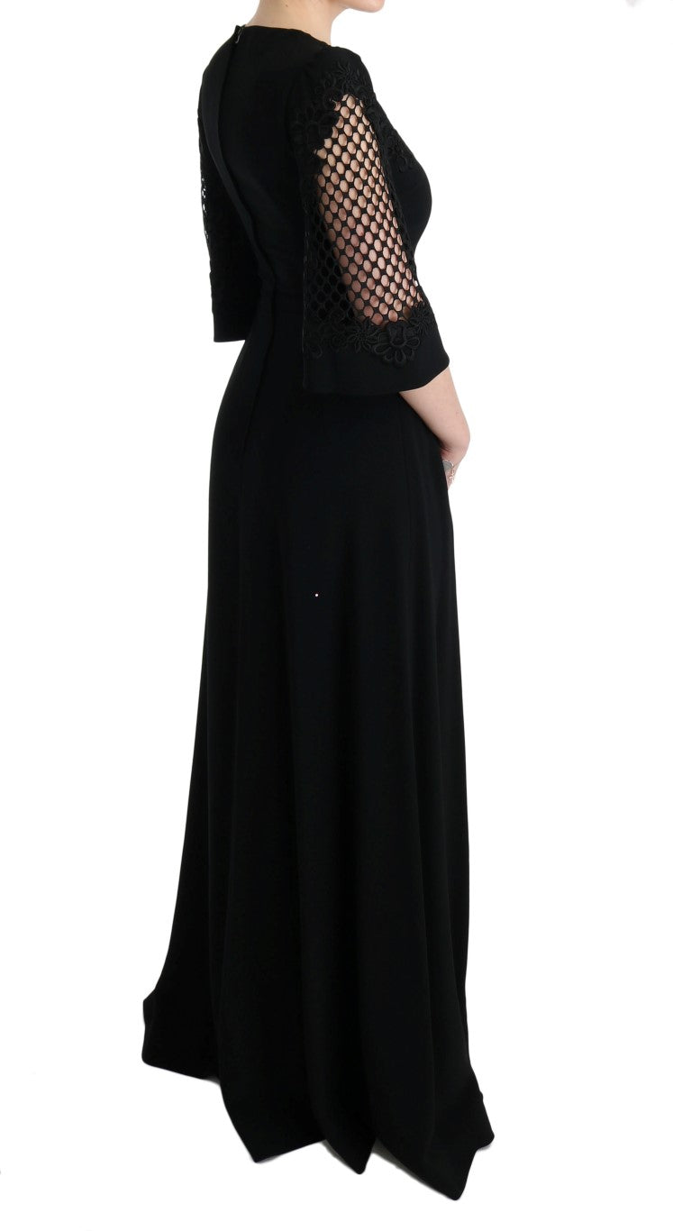 Elegant Black Floral Maxi Dress