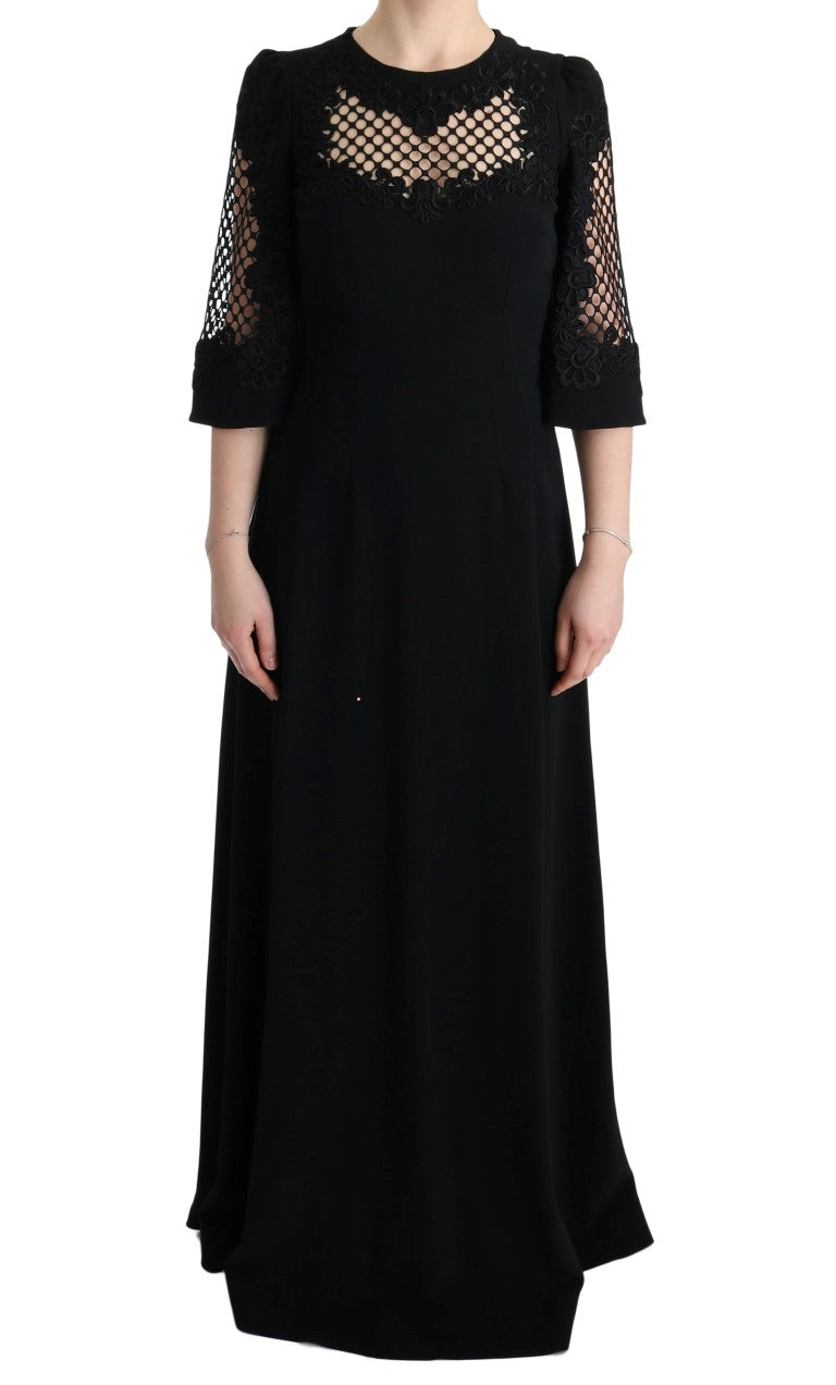 Elegant Black Floral Maxi Dress