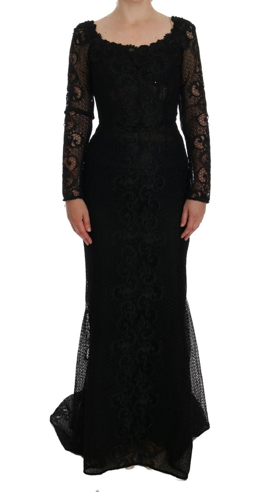 Elegant Full Length Black Sheath Maxi Dress