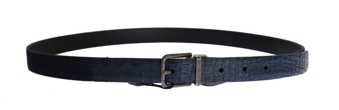 Blue Cayman Leather Cotton Belt