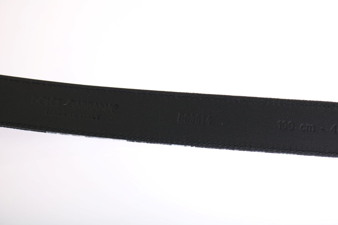 Black Cayman Linen Leather Belt