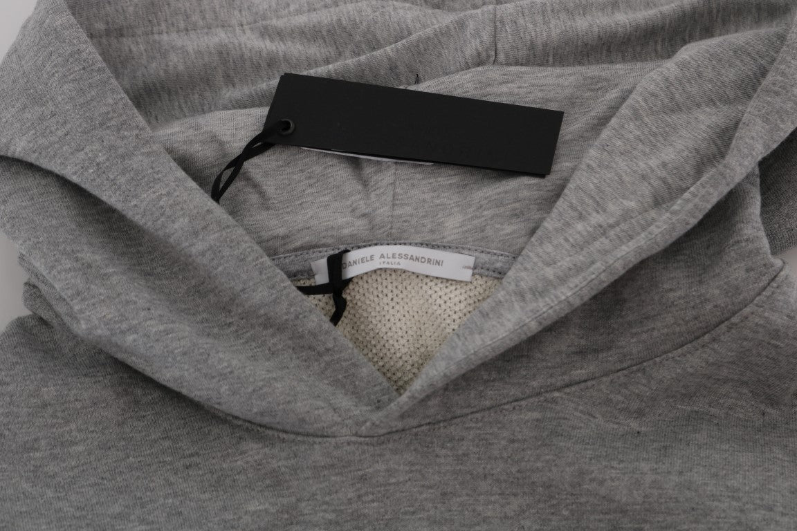 Gray Pullover Hodded Cotton Sweater