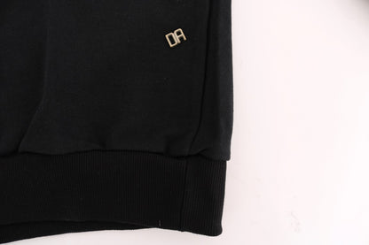 Black Gym Casual Hooded Cotton Sweater