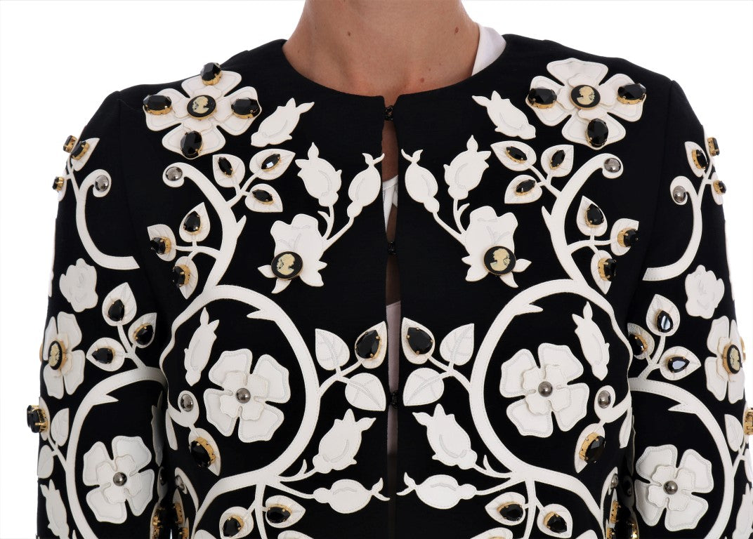 Black Baroque Floral Crystal Jacket