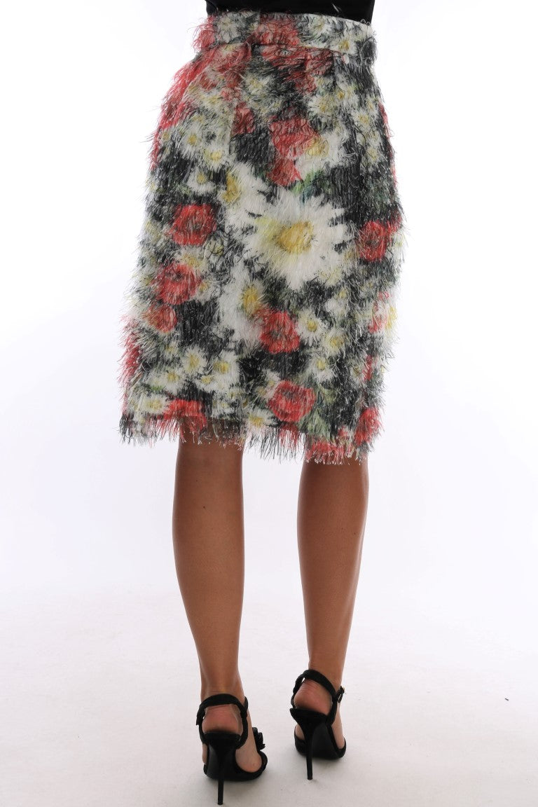 Floral Elegance Knee-Length Skirt