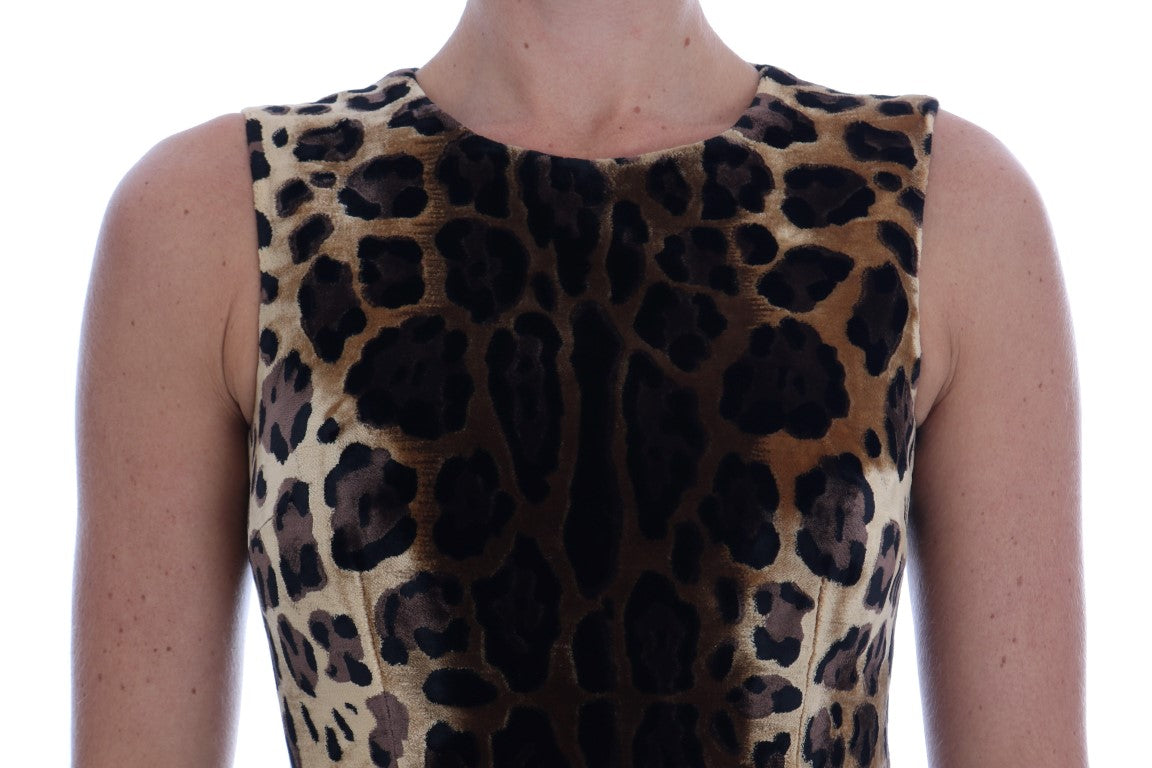 Sleeveless Leopard Mini Sheath Dress