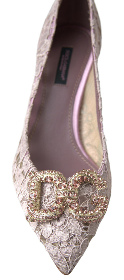 Elegant Pink Crystal Embellished Heels