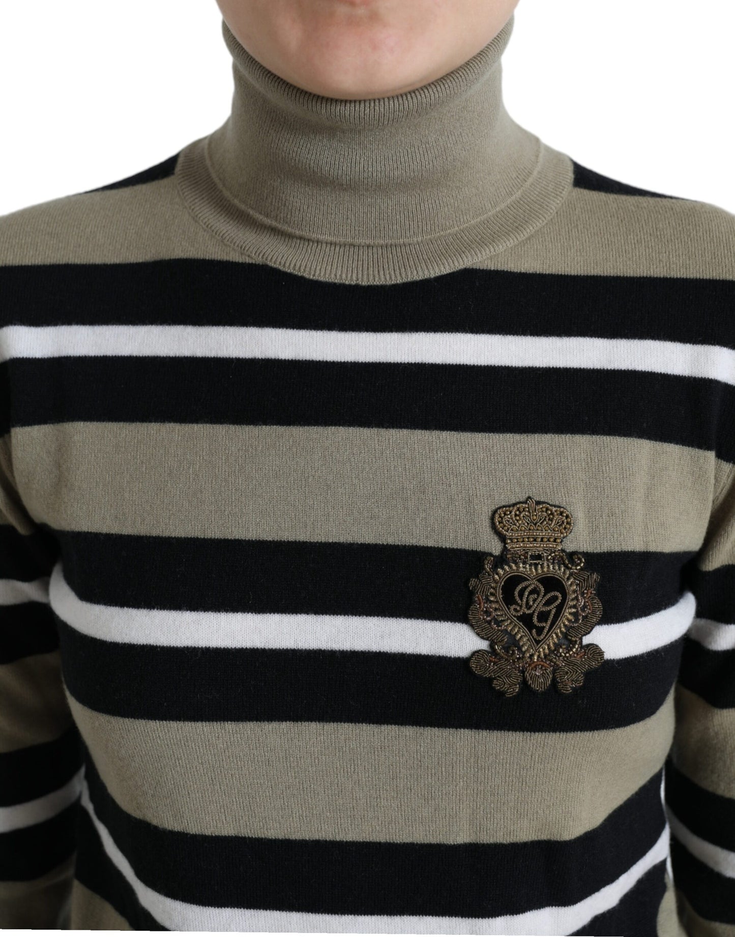 Multicolor Striped Wool Turtleneck Sweater