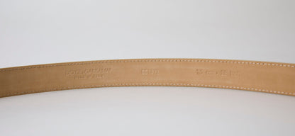 Crystal-Embellished Gold Leather Belt