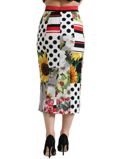 Glamorous High Waist Patchwork Midi Skirt