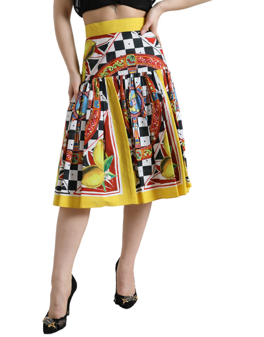 Elegant High Waist A-Line Midi Skirt