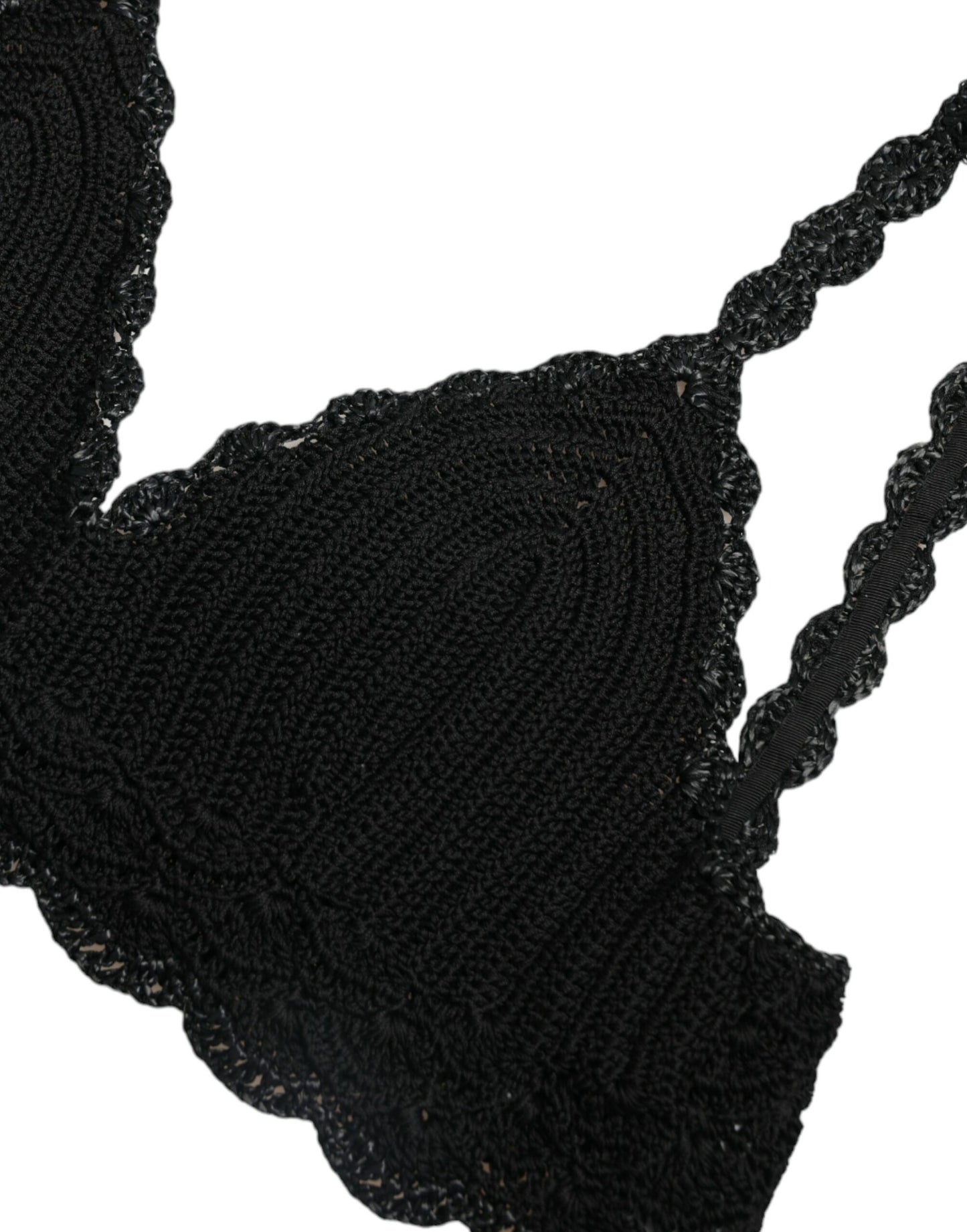 Elegant Black Crochet Corset Top
