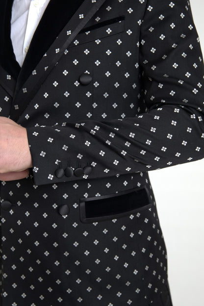 Elegant Geometric Patterned Slim Blazer