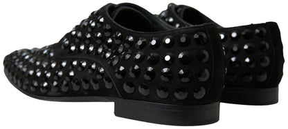 Sleek Black Suede Derby Formal Shoes