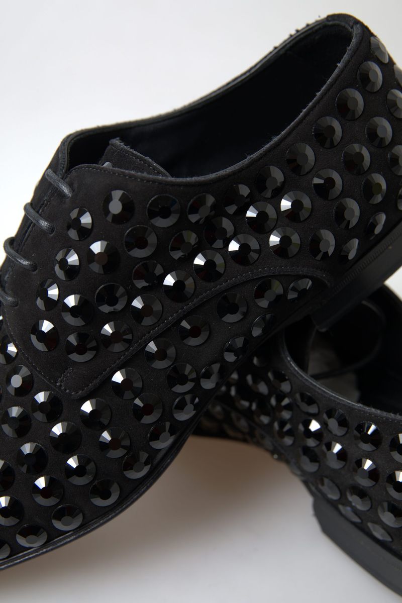 Sleek Black Suede Derby Formal Shoes