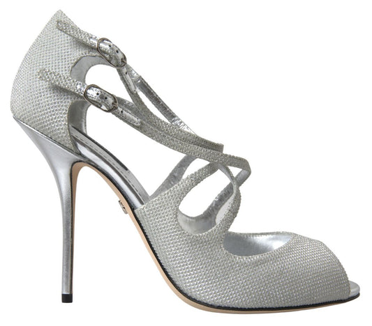 Silver Shimmers Sandals Heel Pumps Shoes