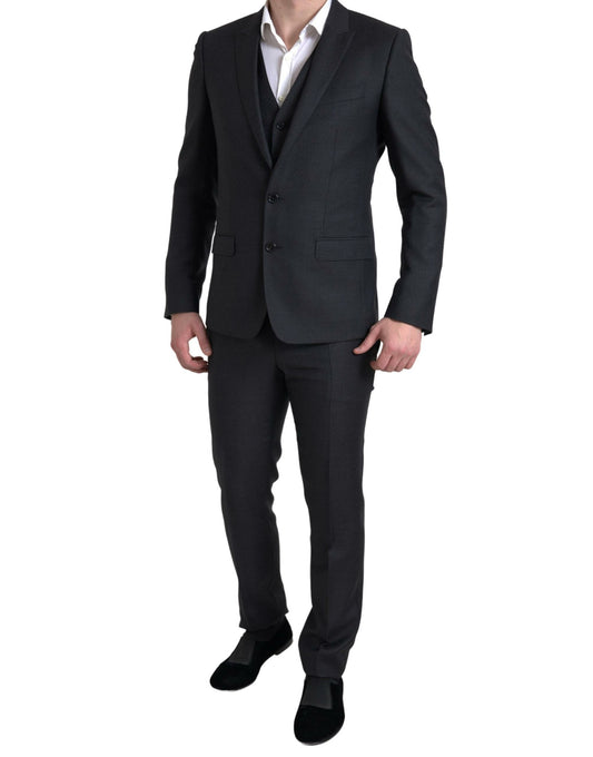 Elegant Black Martini Slim Fit 3-Piece Suit