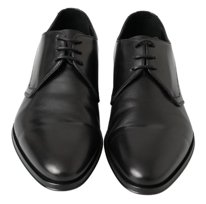 Classic Black Leather Derby Shoes