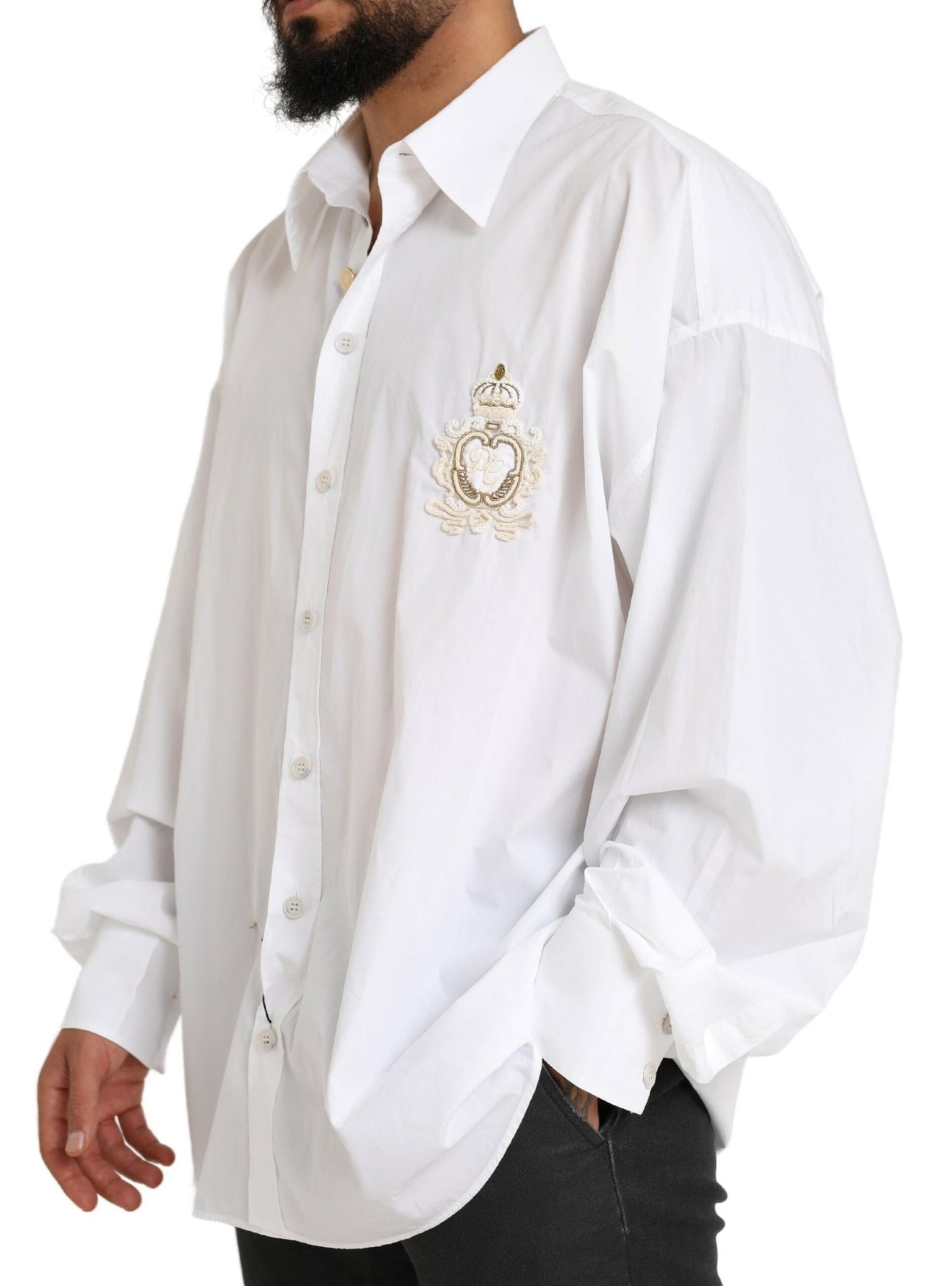 Elegant White Cotton Formal Shirt