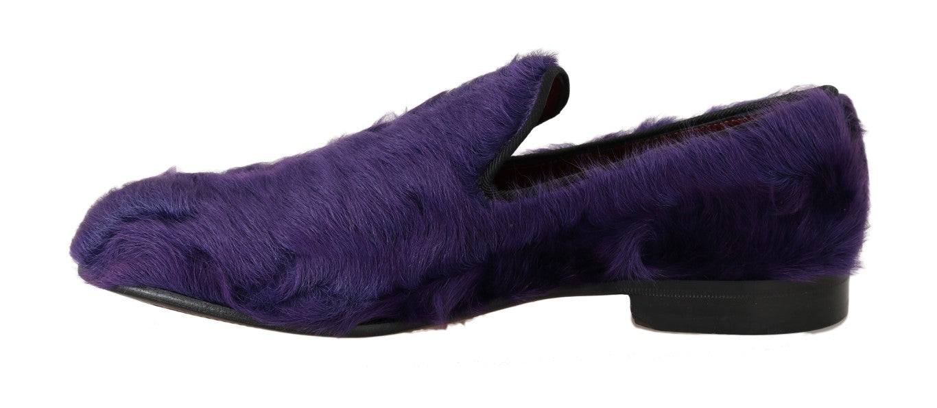 Plush Purple Sheep Fur Loafers