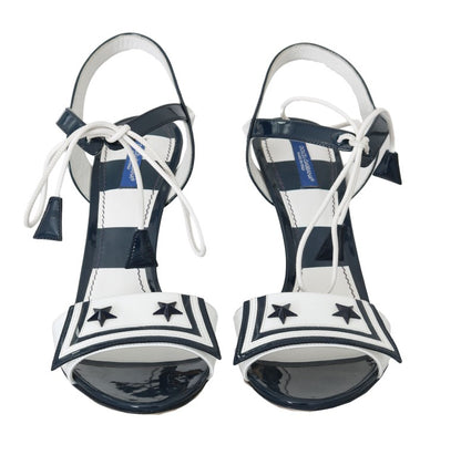 Blue White Leather Sandals MARINA Shoes