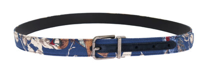 Blue Denim Leather Belt