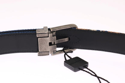 Blue Denim Leather Belt