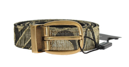 Gold Jacquard Leather Belt