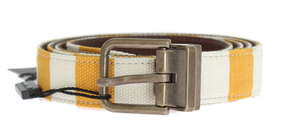 Yellow White PORTOFINO Striped Cotton Belt