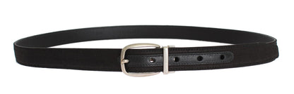 Black Linen Leather Belt