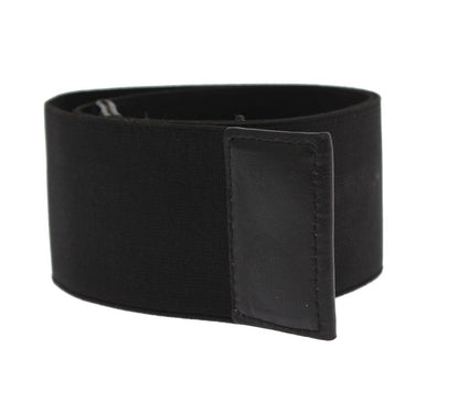 Black Stretch Leather Waist Belt