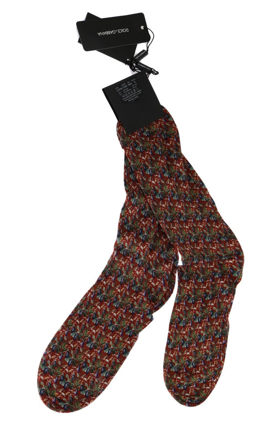 Bordeaux Cotton Aubergine Pattern Socks