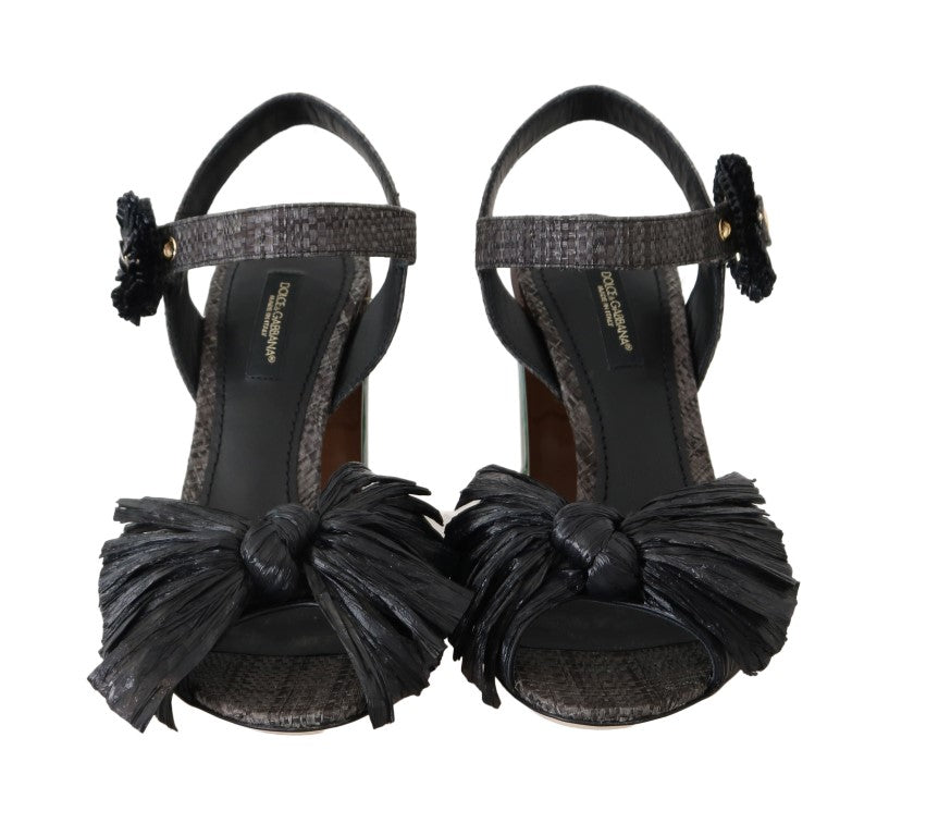 Dolce & Gabbana Black Antica Trattoria Sandals