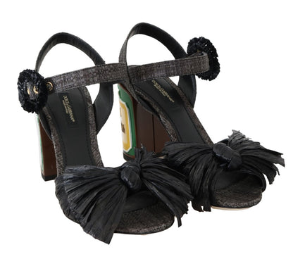 Dolce & Gabbana Black Antica Trattoria Sandals