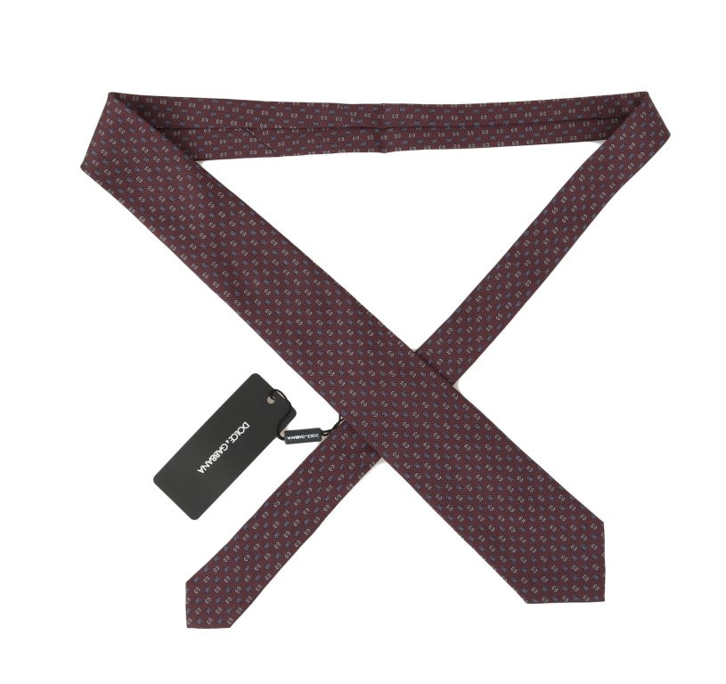 Bordeaux Silk Patterned Tie