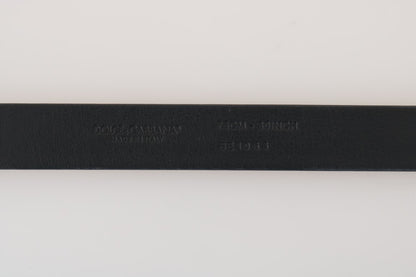 Black White Chevron Pattern Leather Belt