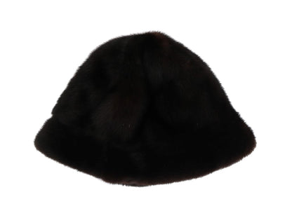 Brown Cashmere Mink Fur Hat