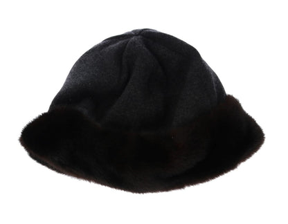 Brown Cashmere Mink Fur Hat