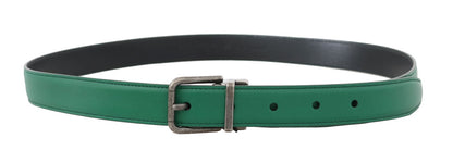 Green Leather Gray Buckle Belt