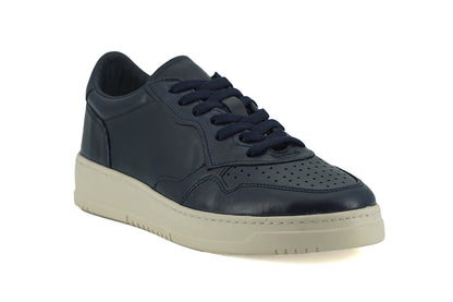 Elegant Navy Blue Leather Sneakers