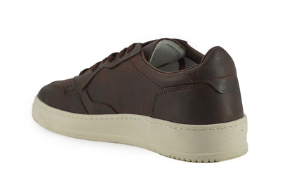 Exclusive Leather Fabric Sneakers in Brown