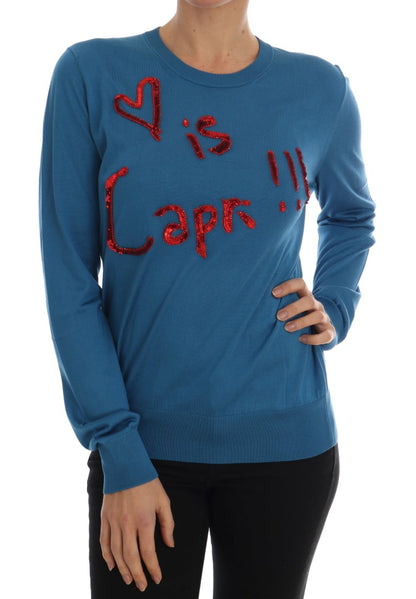 Blue Silk Love is Pullover Sweater