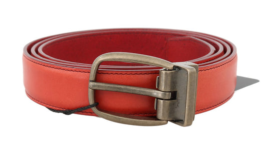 Dolce & Gabbana MENS Red Leather Gold Buckle Belt