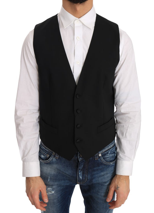 Elegant Slim Fit Formal Vest in Black